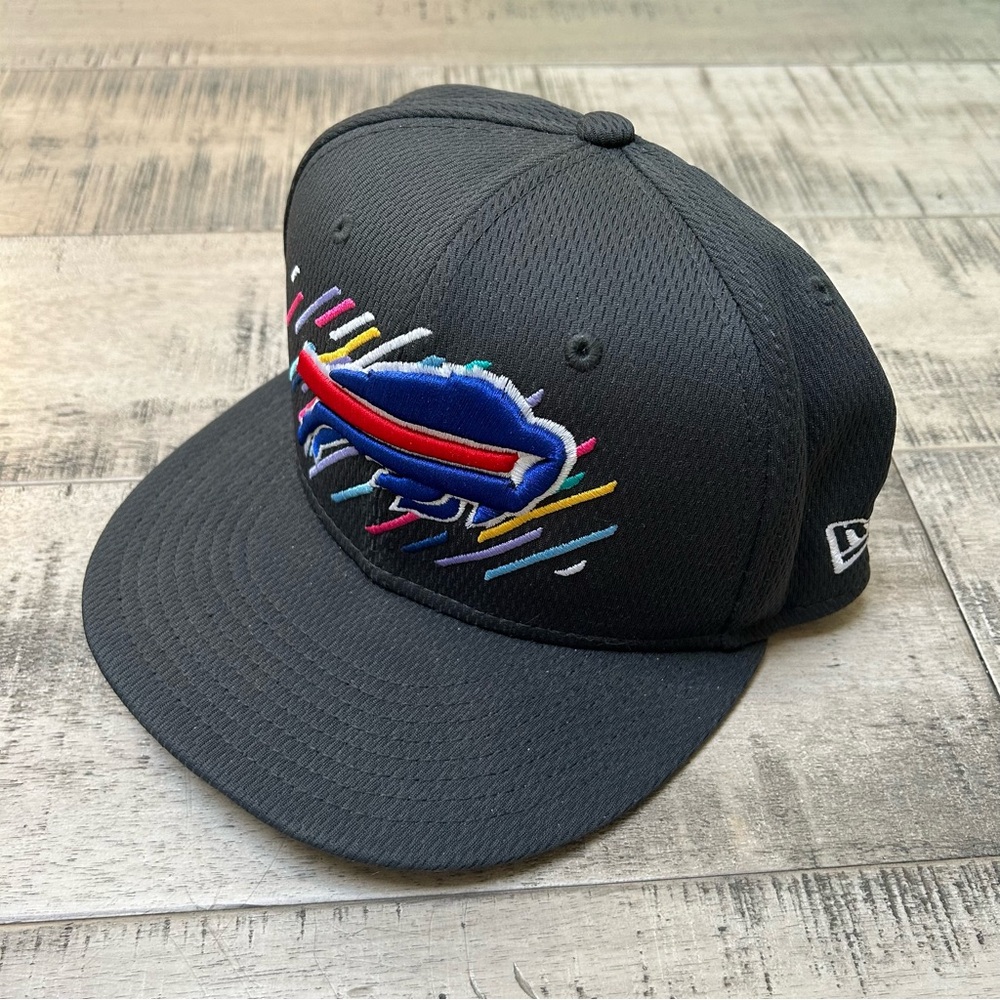 New Era Black Buffalo Bills Snapback Hat with Multicolor Logo